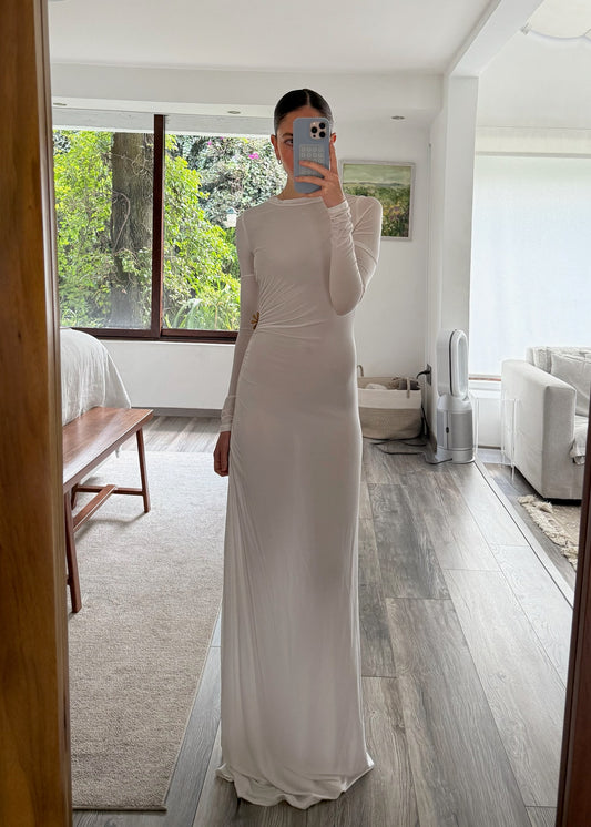 VESTIDO RUCHED MAXI BLANCO
