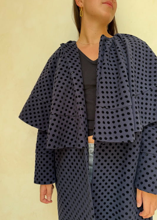 ABRIGO AZUL POLKA DOT