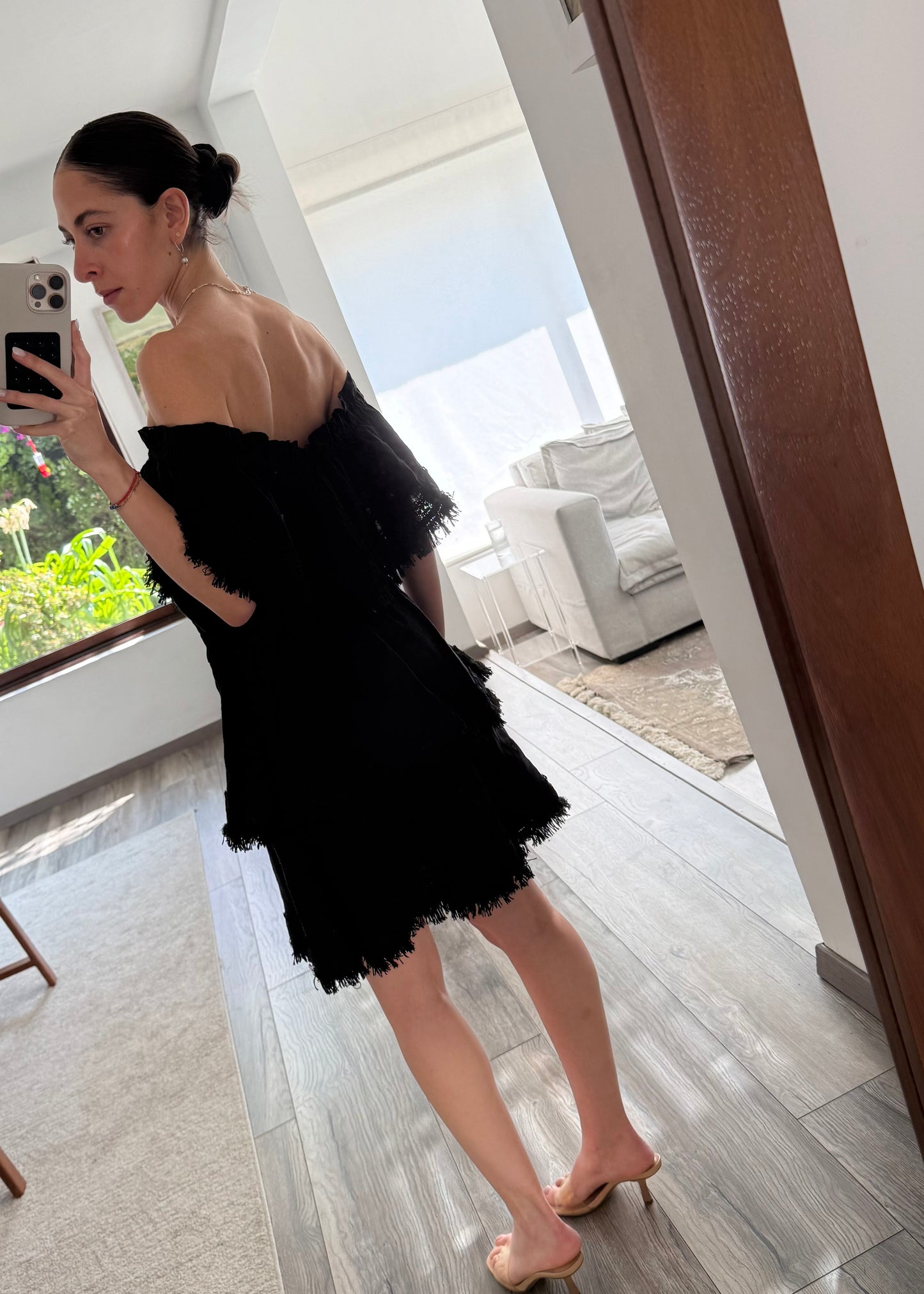 VESTIDO DE LINO OFF THE SHOULDER