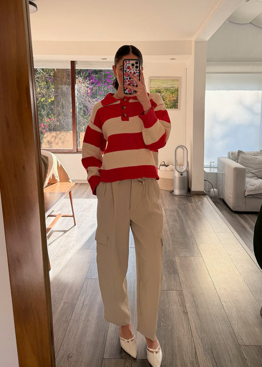 CARDIGAN STRIPED BICOLOR