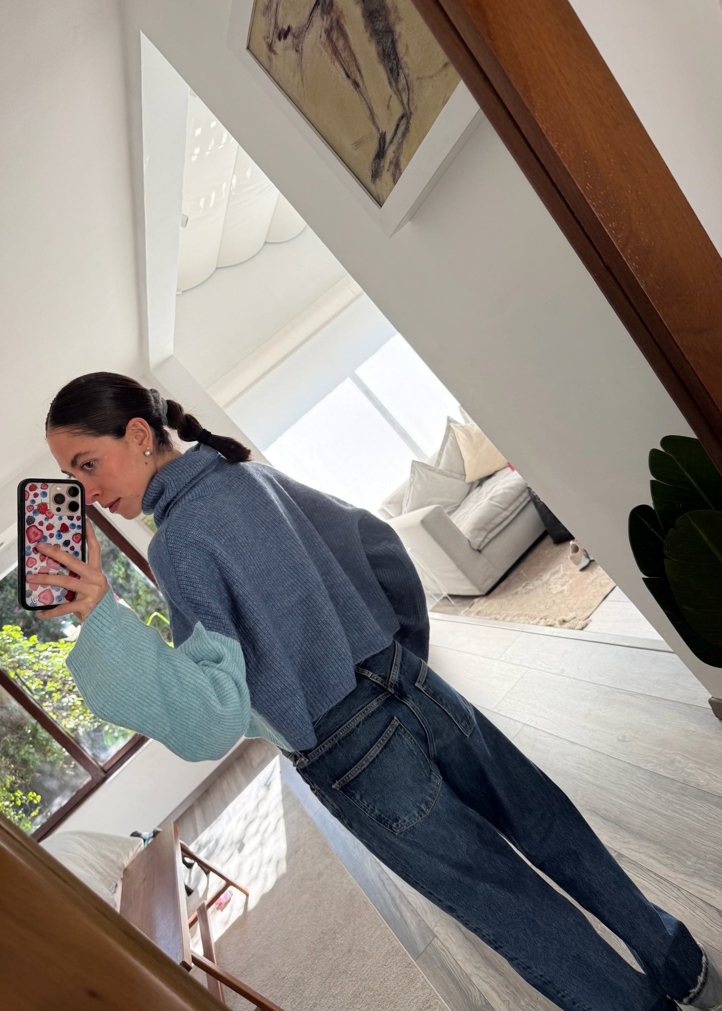 CROPPED TURTLENECK CON CUADROS