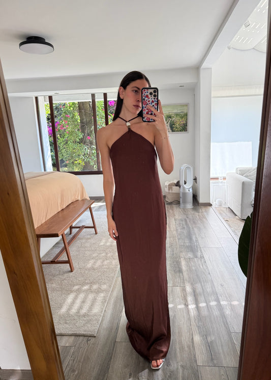 VESTIDO MAXI CHOCOLATE