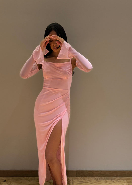 VESTIDO DE MESH CON MANGAS