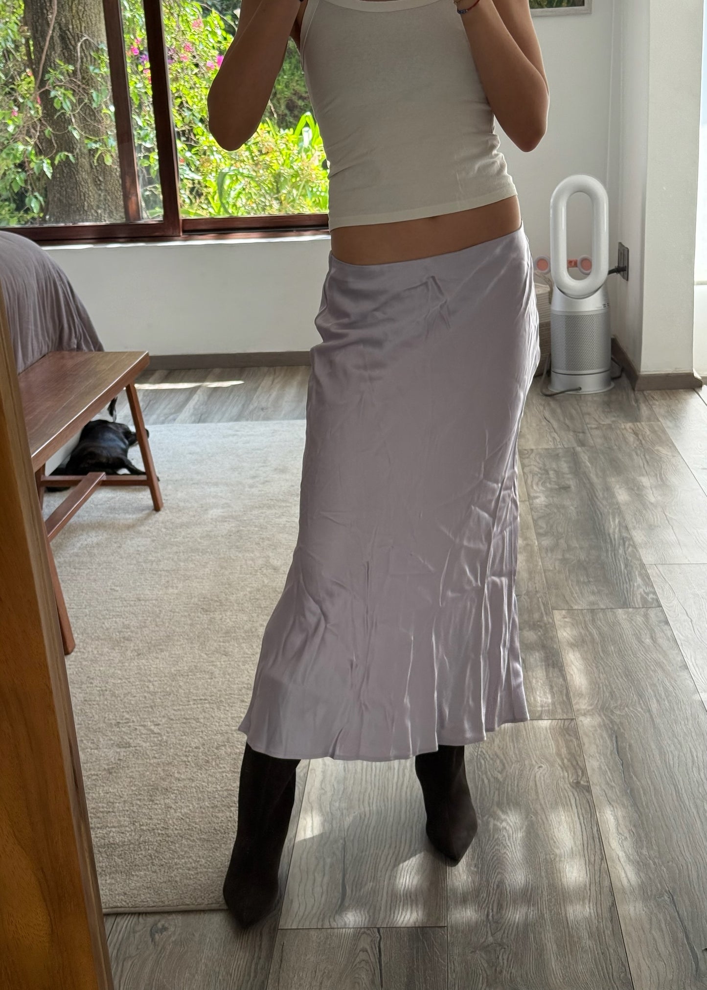 FALDA MIDI SILKY LILA