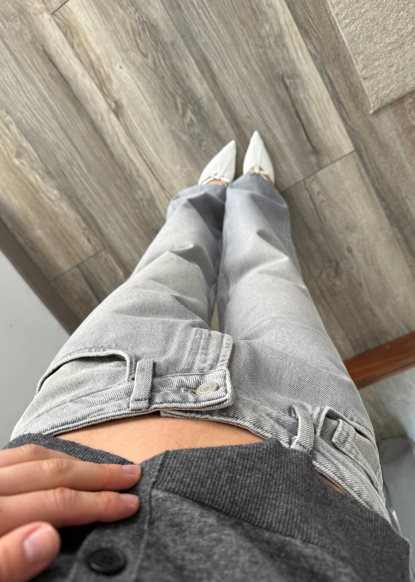 JEANS FULL LENGTH GRIS CLARO