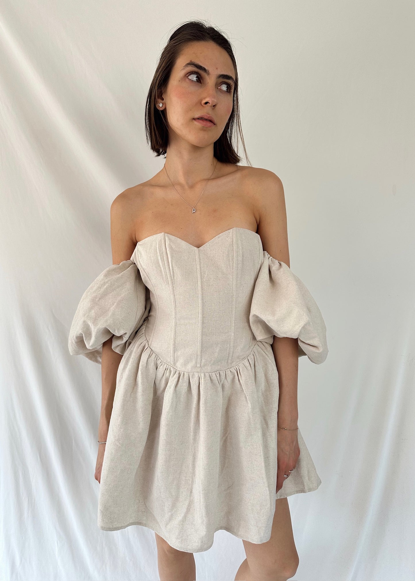 PUFF SLEEVE MINI DRESS
