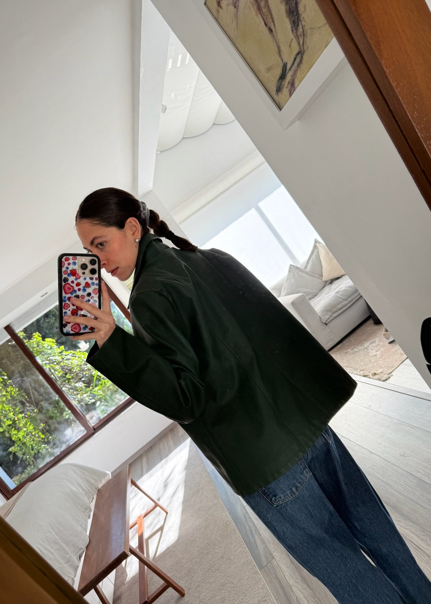 CHAMARRA DE FAUX LEATHER VERDE