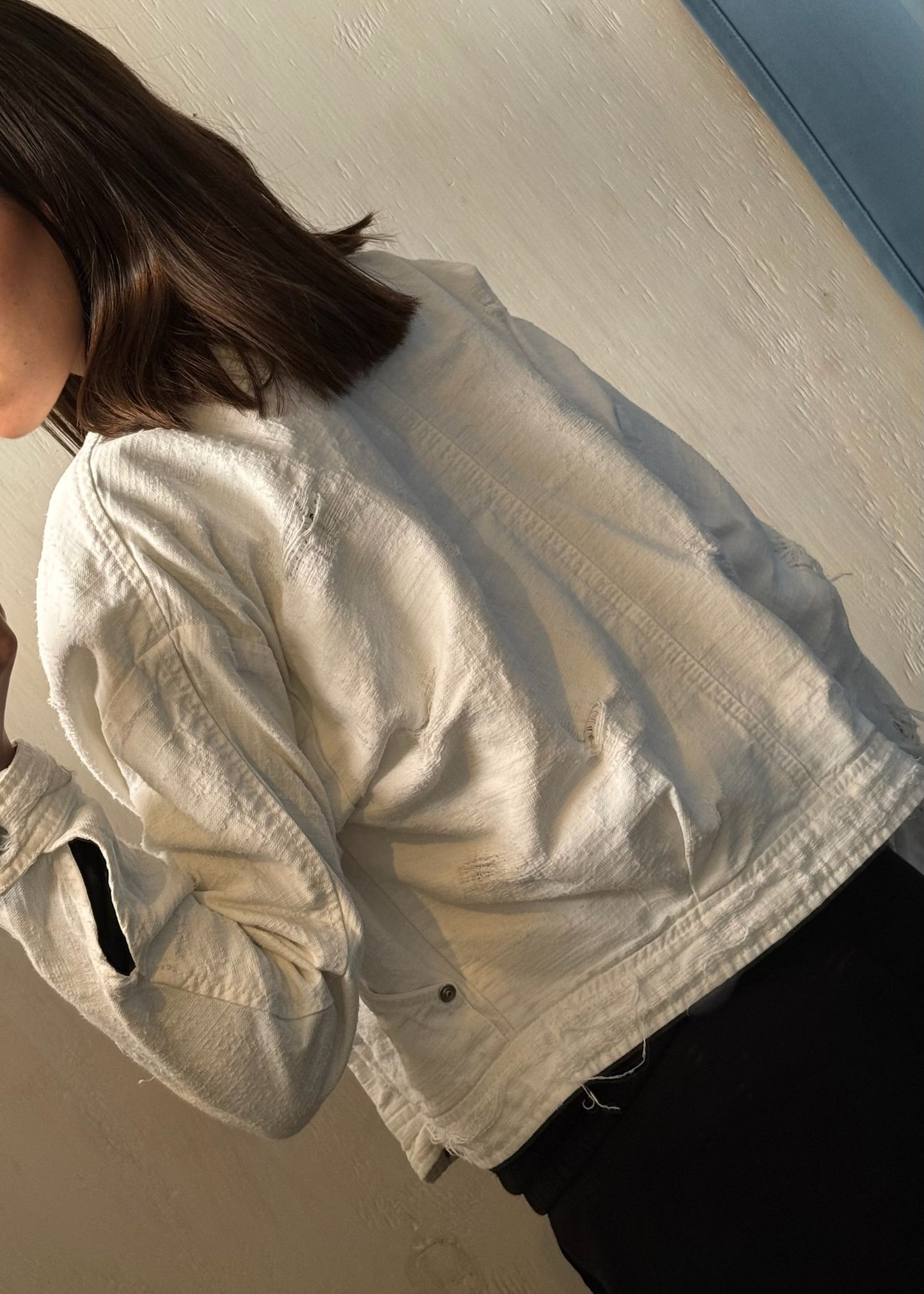 CHAMARRA DENIM BLANCA BOHO