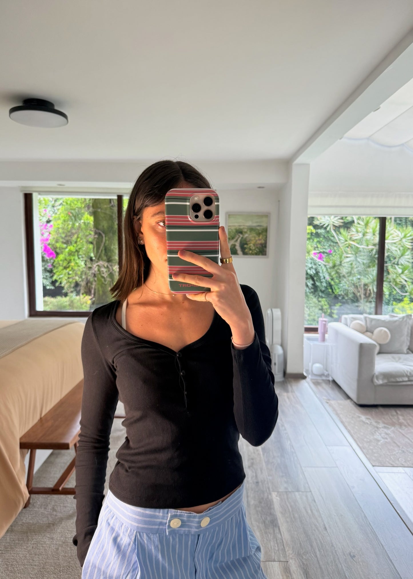 TOP RIBBED NEGRO