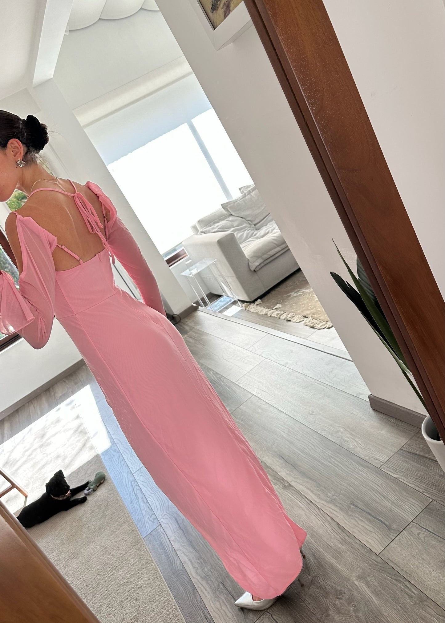 VESTIDO DE MESH CON MANGAS