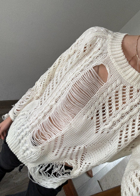 SUETER CROPPED RIPPED