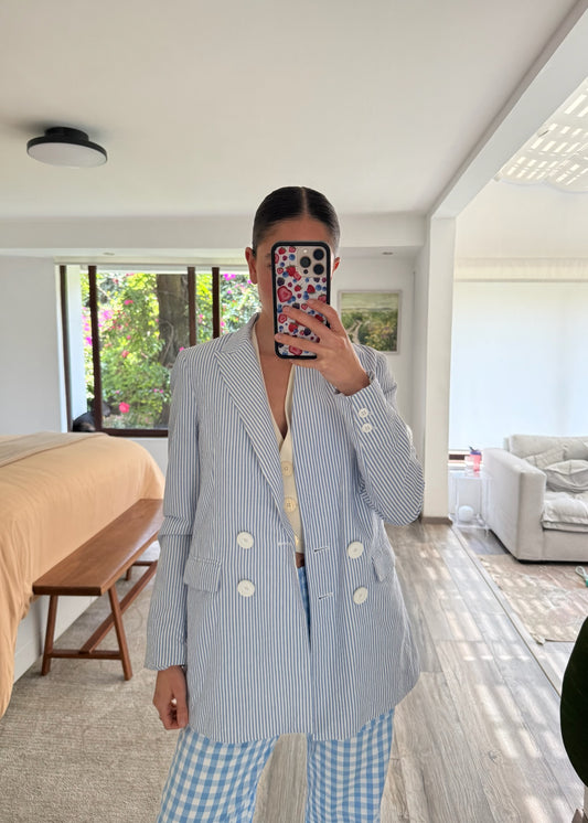 BLAZER STRIPED AZUL Y BLANCO