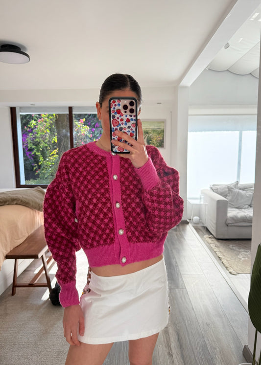 FALDA BLANCA MINI CON ANILLOS