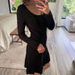 VESTIDO DE KNIT NEGRO MINI