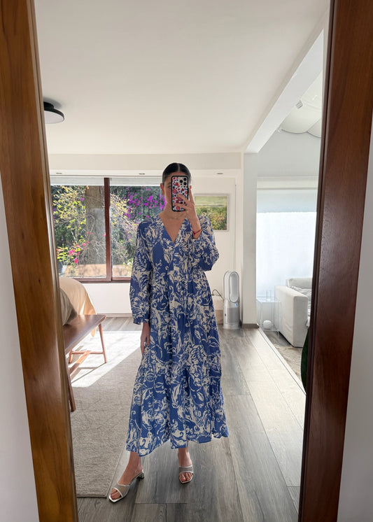 VESTIDO MIDI PRINT FLORES