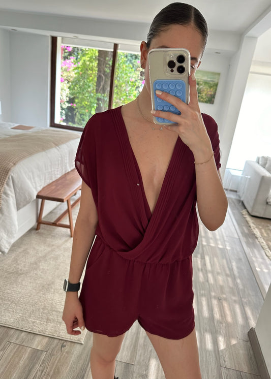 BURGUNDY ROMPER