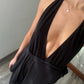 VESTIDO MAXI NEGRO ESCOTADO