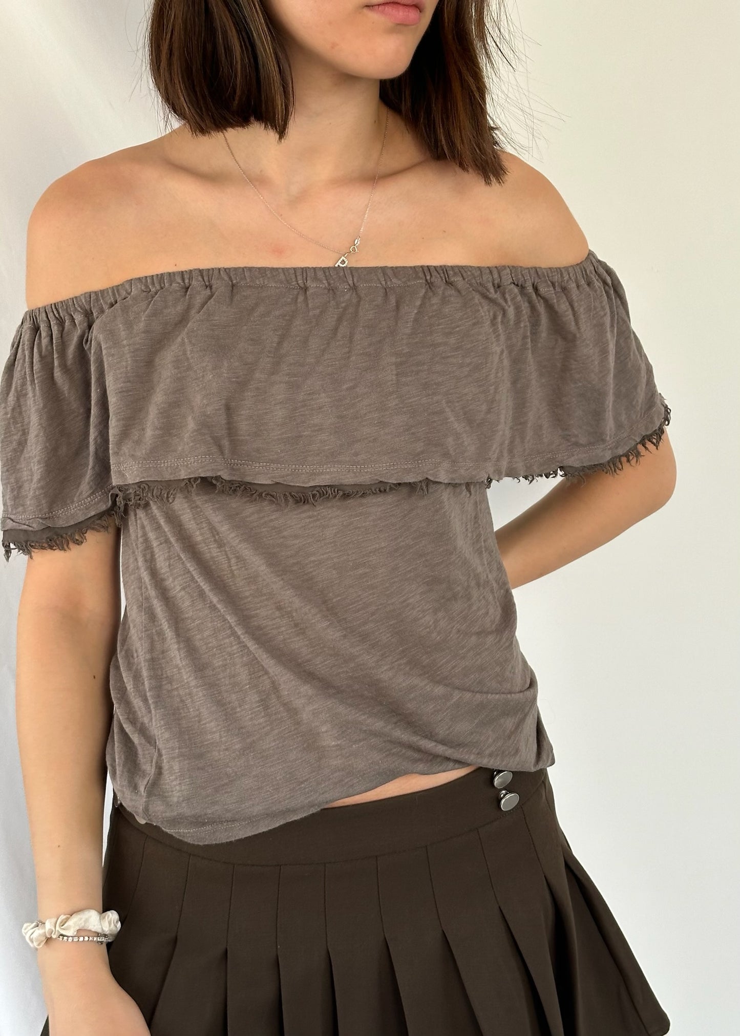 BLUSA VERDE OFF THE SHOULDER