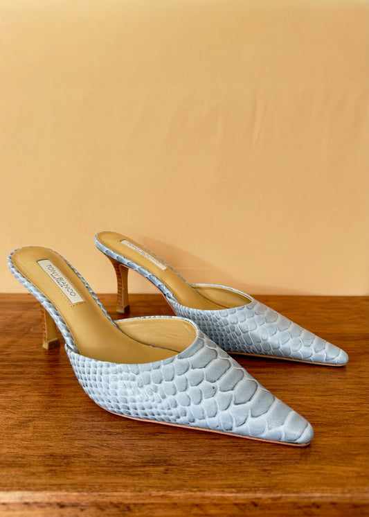 MULES AZULES SNAKE PRINT