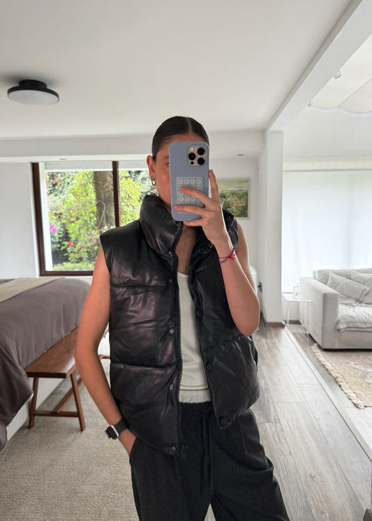 CHALECO PUFFER NEGRO