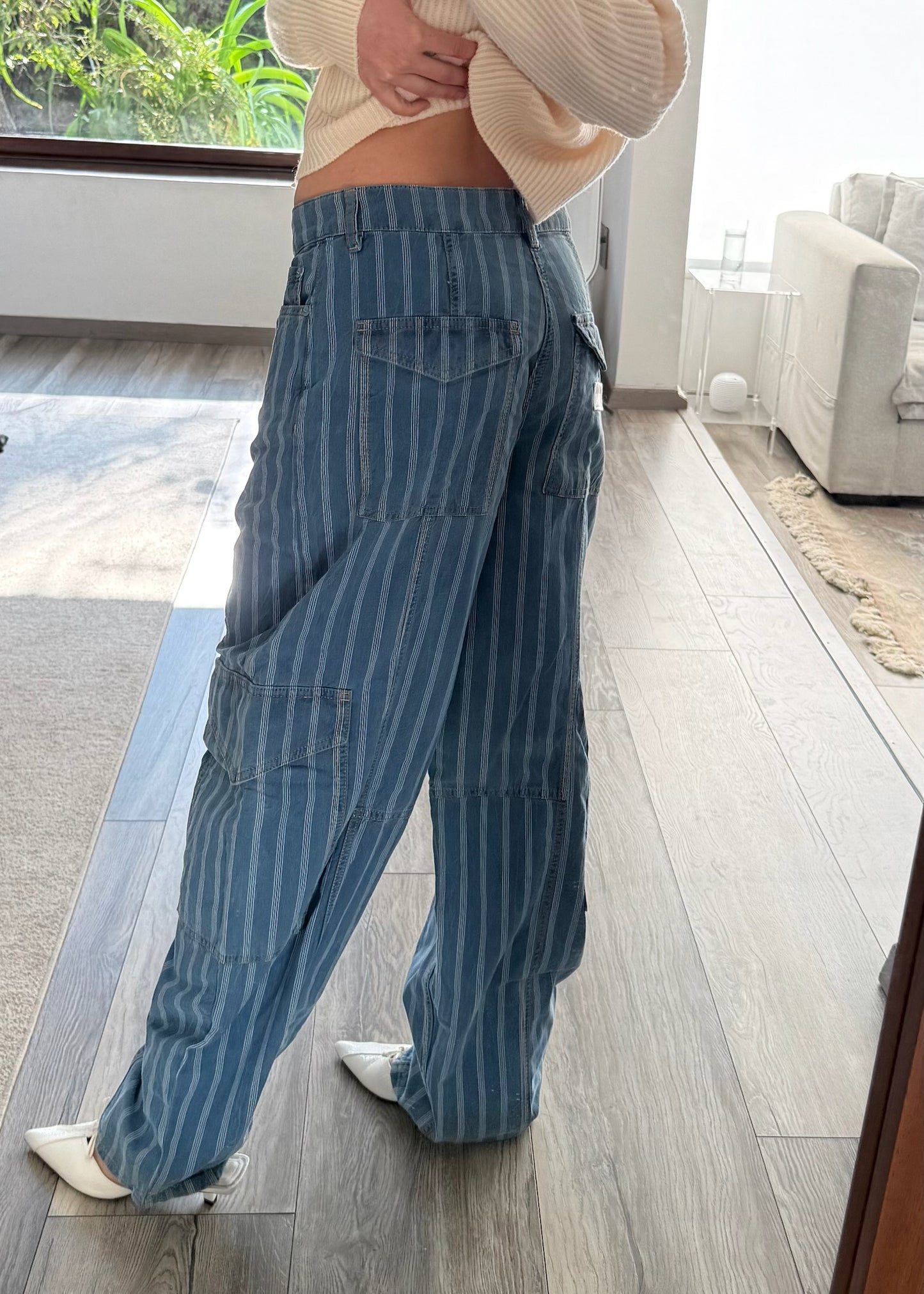 JEANS CARGPO STRIPED