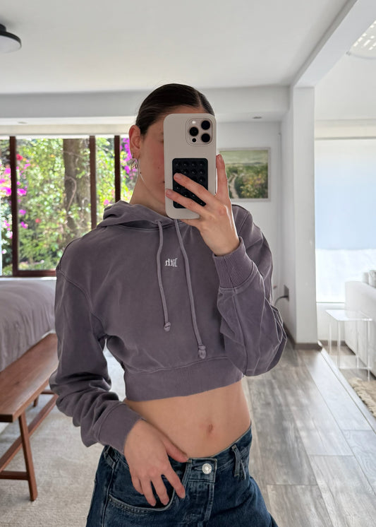HOODIE CROPPED MORADA