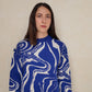SUÉTER PRINT AZUL CROPPED