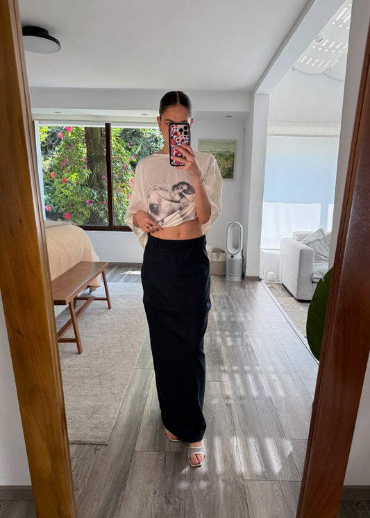 FALDA PINSTRIPED CORTA O LARGA