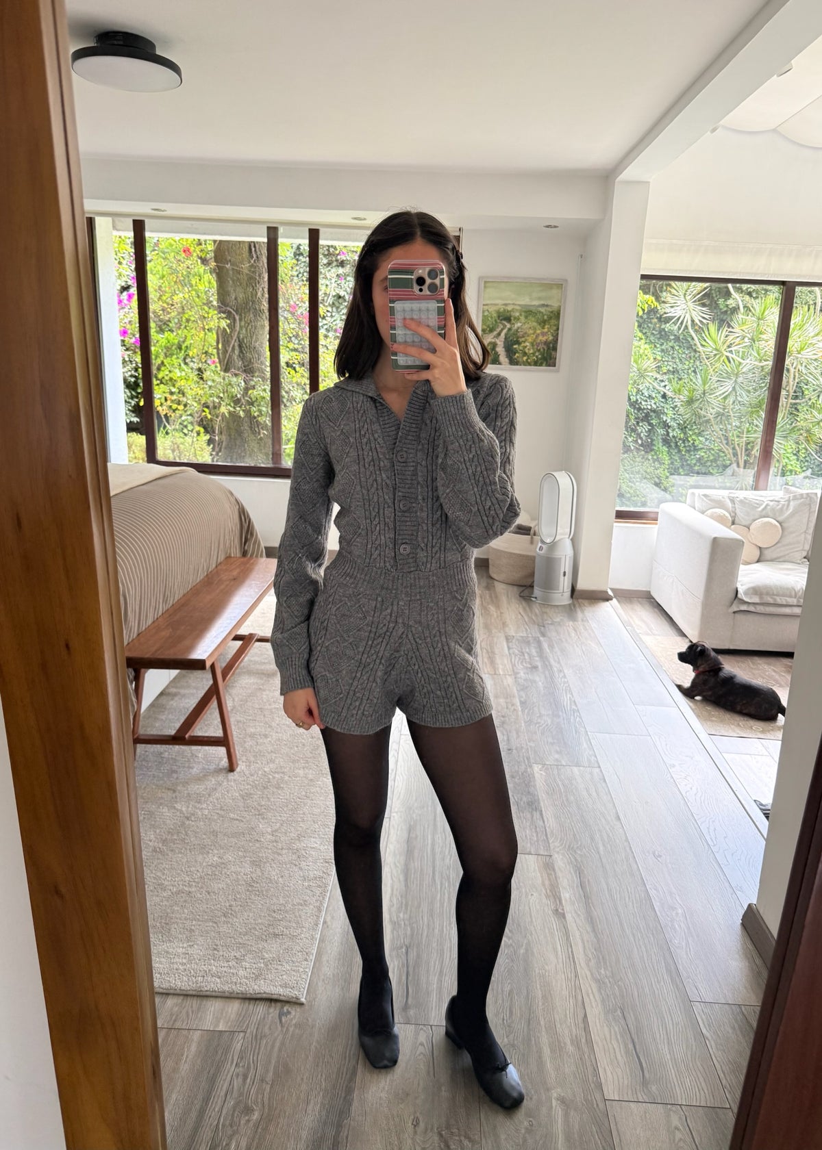 CARDIGAN/ROMPER GRIS