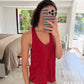 BLUSA ROJA ESCOTE REDONDO