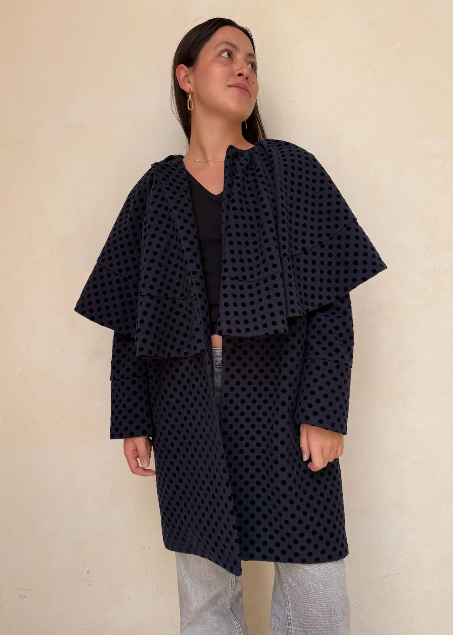 ABRIGO AZUL POLKA DOT