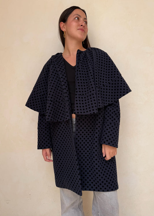 ABRIGO AZUL POLKA DOT