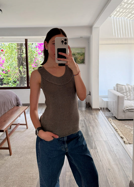 BLUSA DE KNIT BOHO VERDE