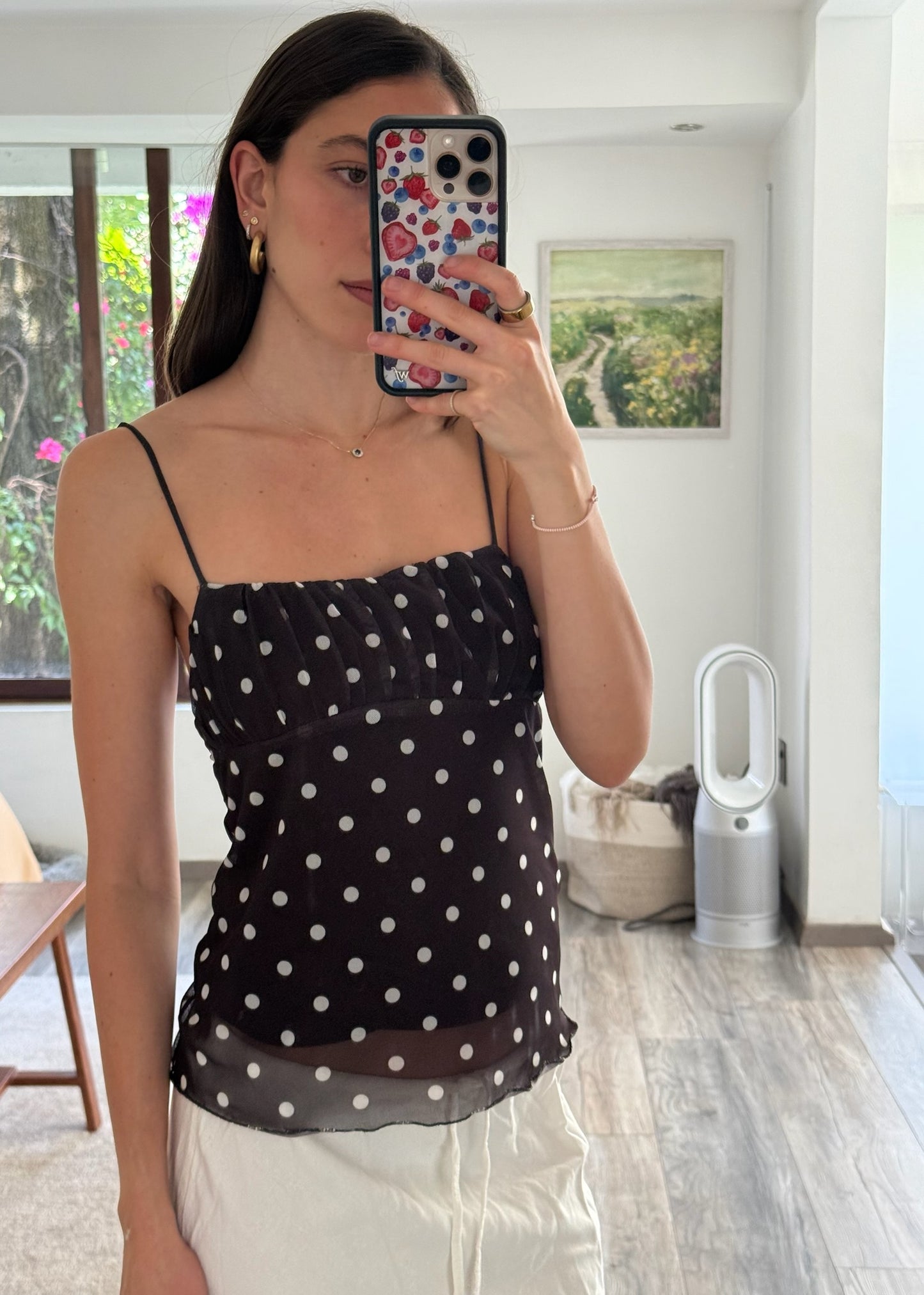 TOP POLKA DOT DE MESH