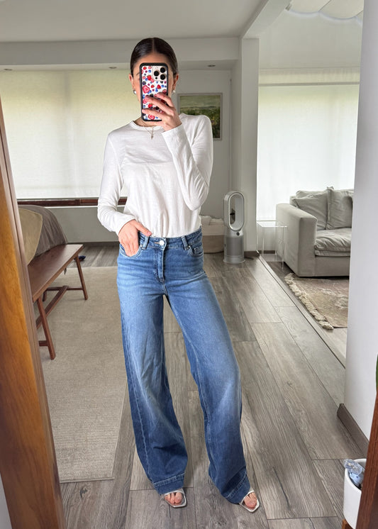 JEANS HIGH RISE FLARE AZUL