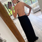 VESTIDO MAXI NEGRO ESCOTADO