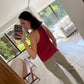 BLUSA ROJA ESCOTE REDONDO