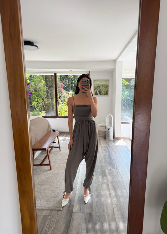 JUMPSUIT GRIS DRAPEADO