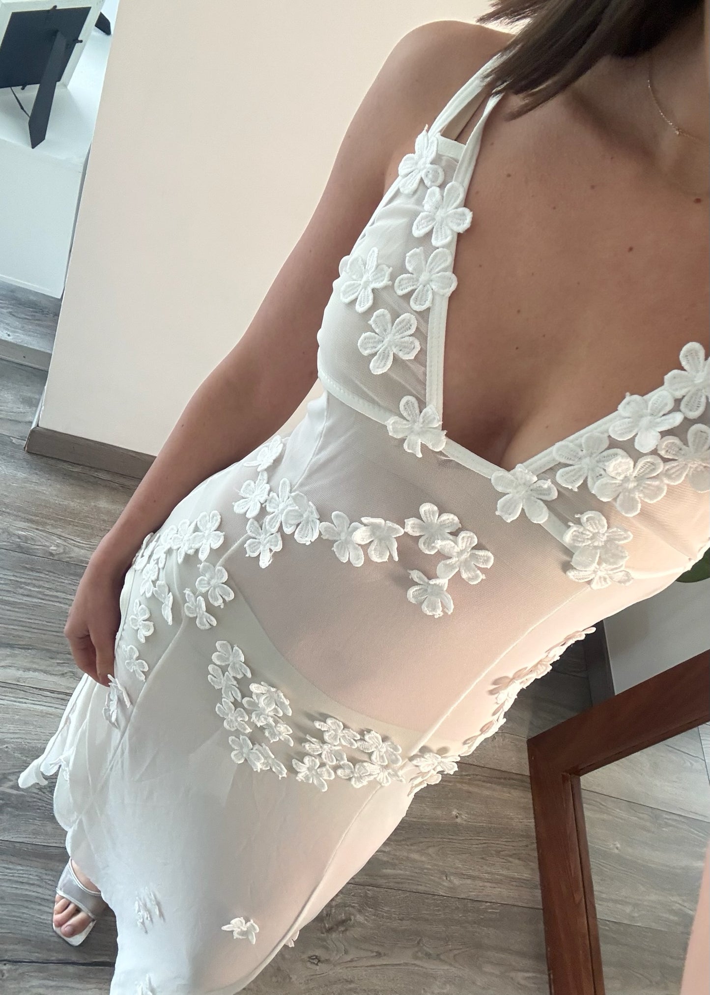 COVER UP MESH CON FLORES