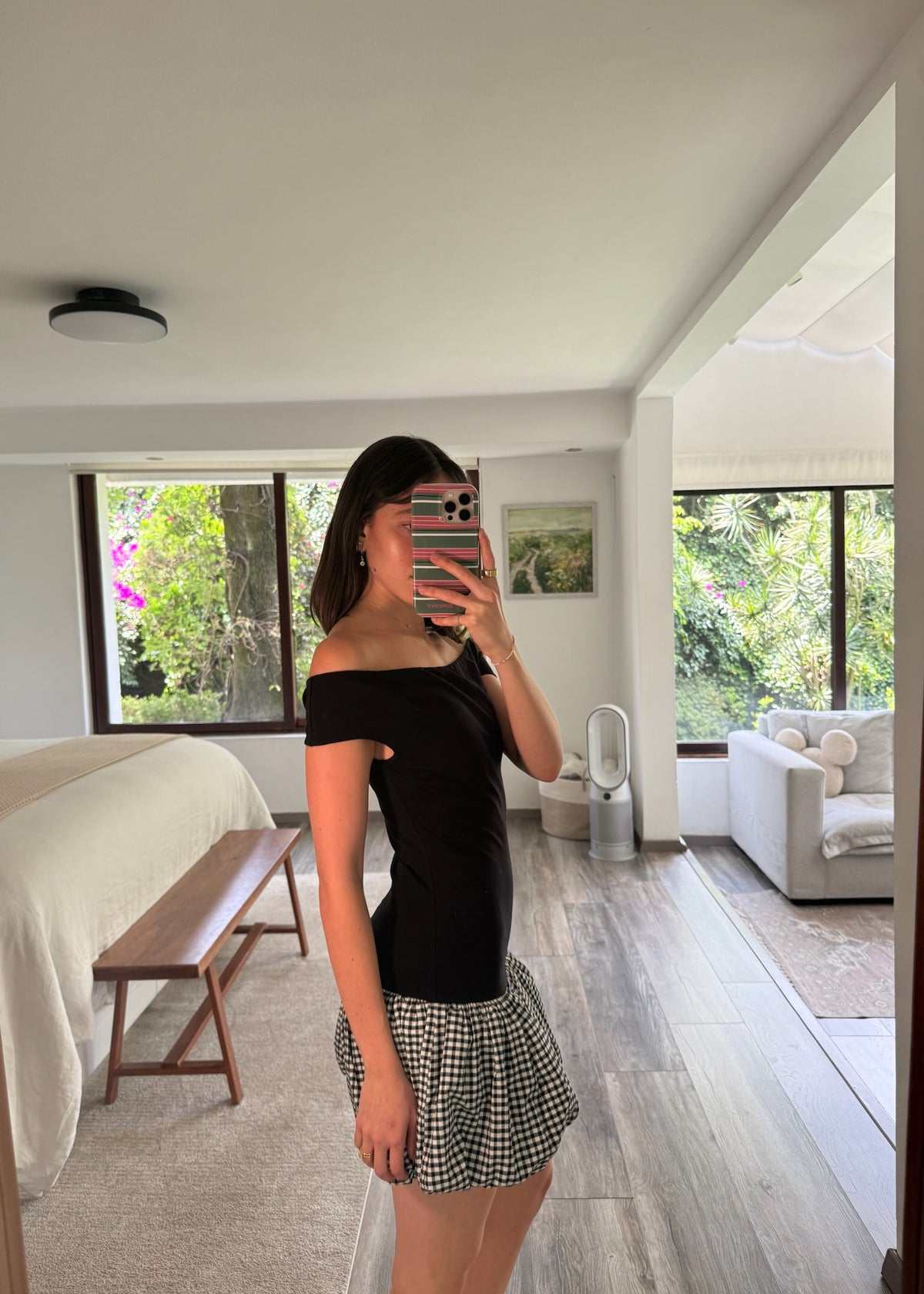 VESTIDO BOMBÓN CON CUADROS