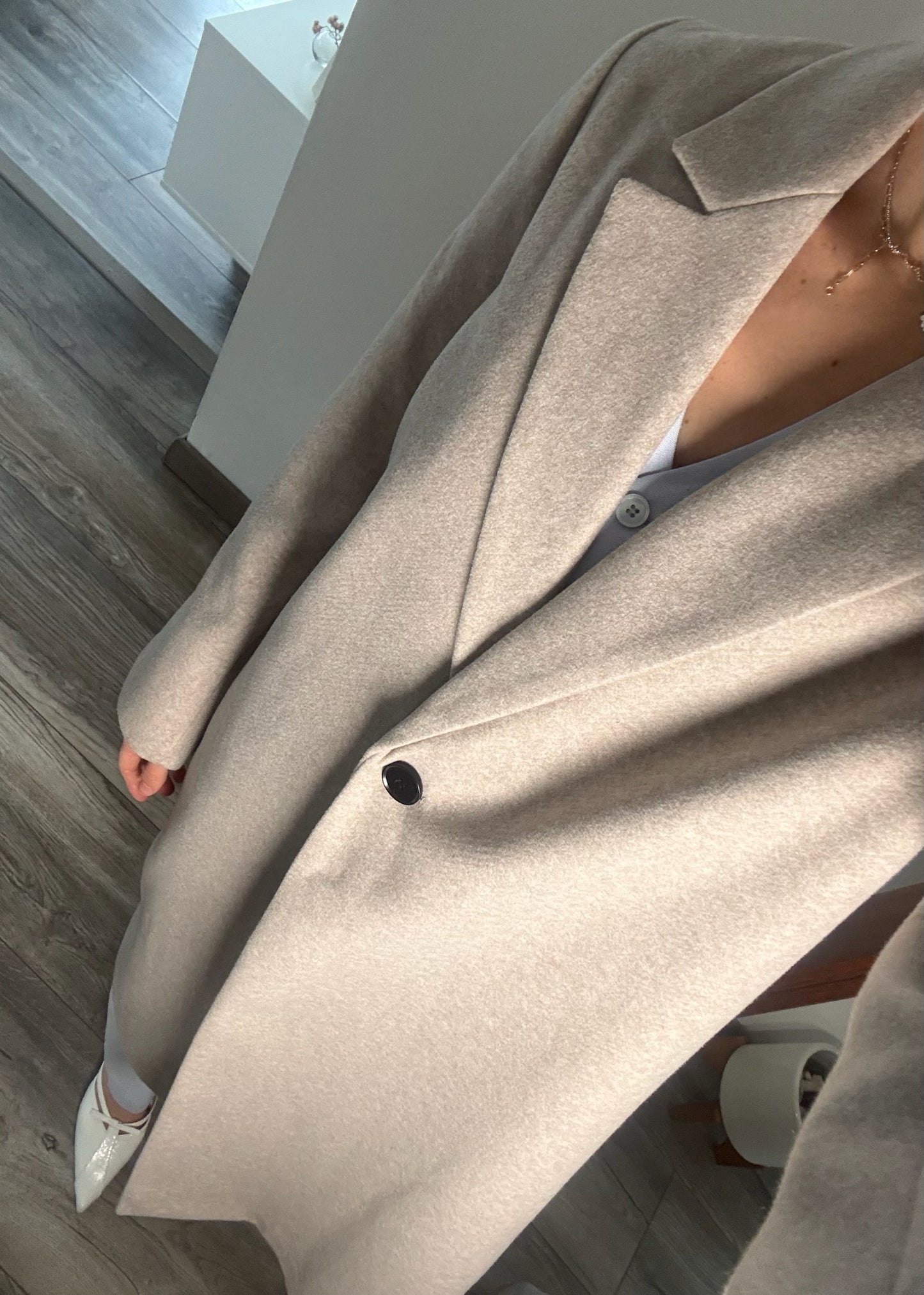 ABRIGO GRIS CLARO LARGO