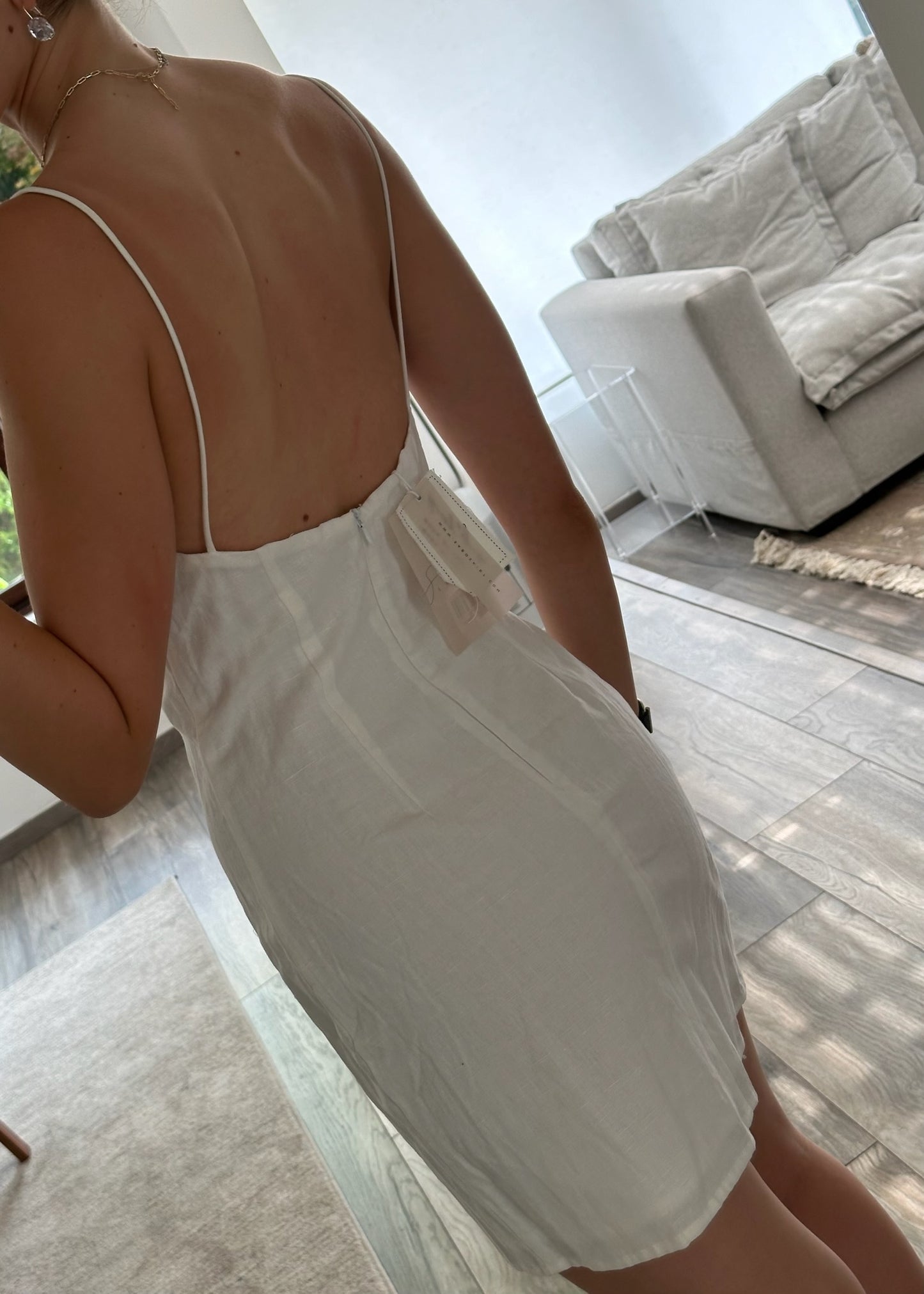 VESTIDO DE LINO BLANCO CORTO