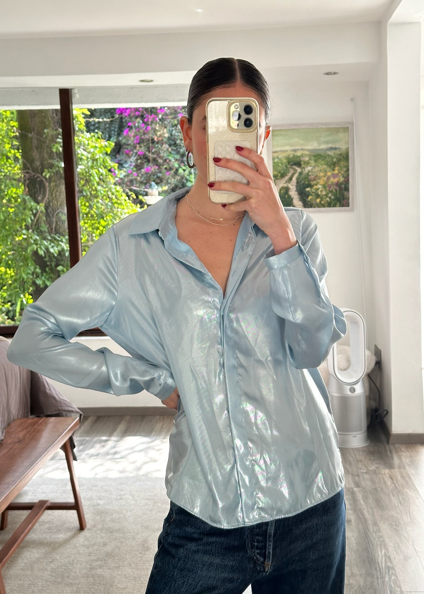 CAMISA SHINY BABY BLUE