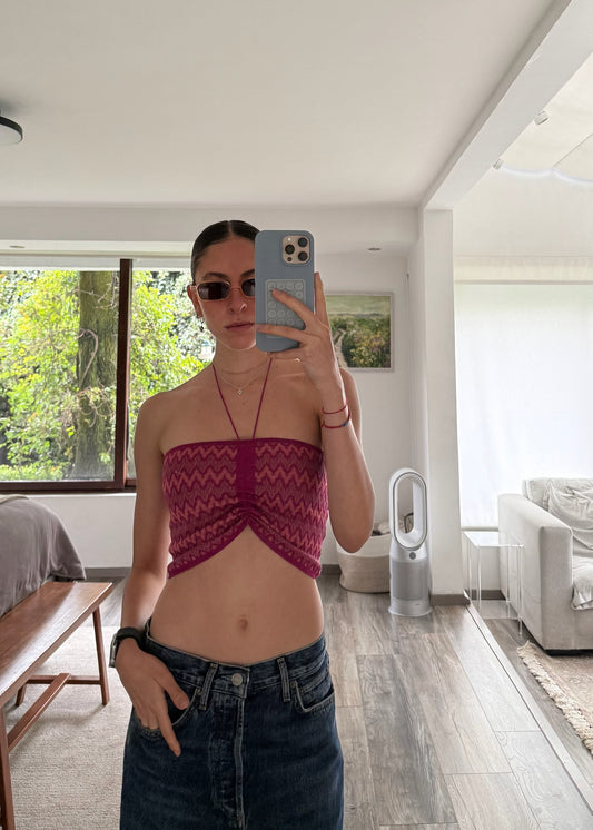 STRAPLESS TOP ROSA