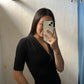 VESTIDO NEGRO CON ESCOTE EN V