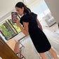 VESTIDO PENCIL CON OLANES