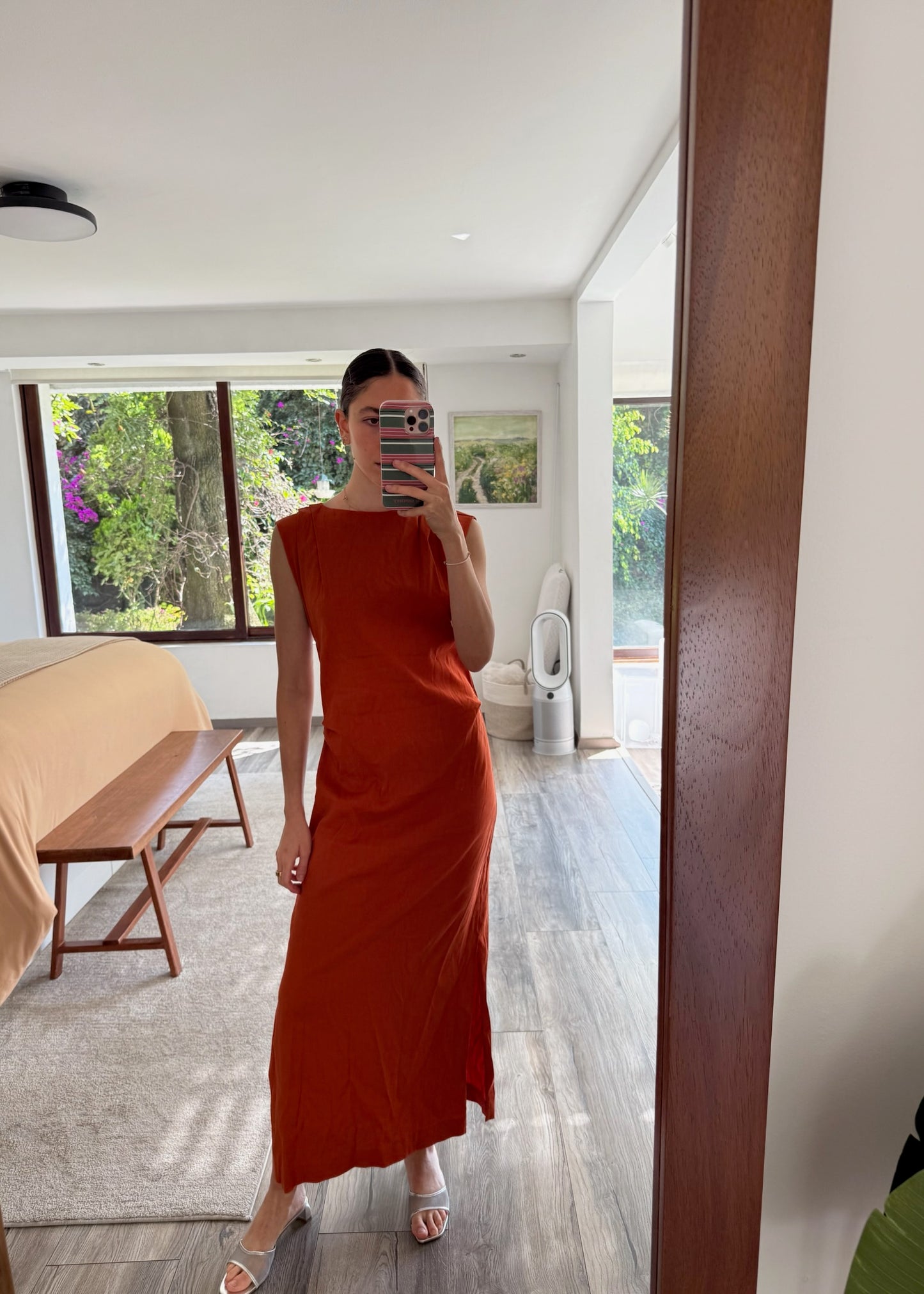 VESTIDO DE LINO NARANJA