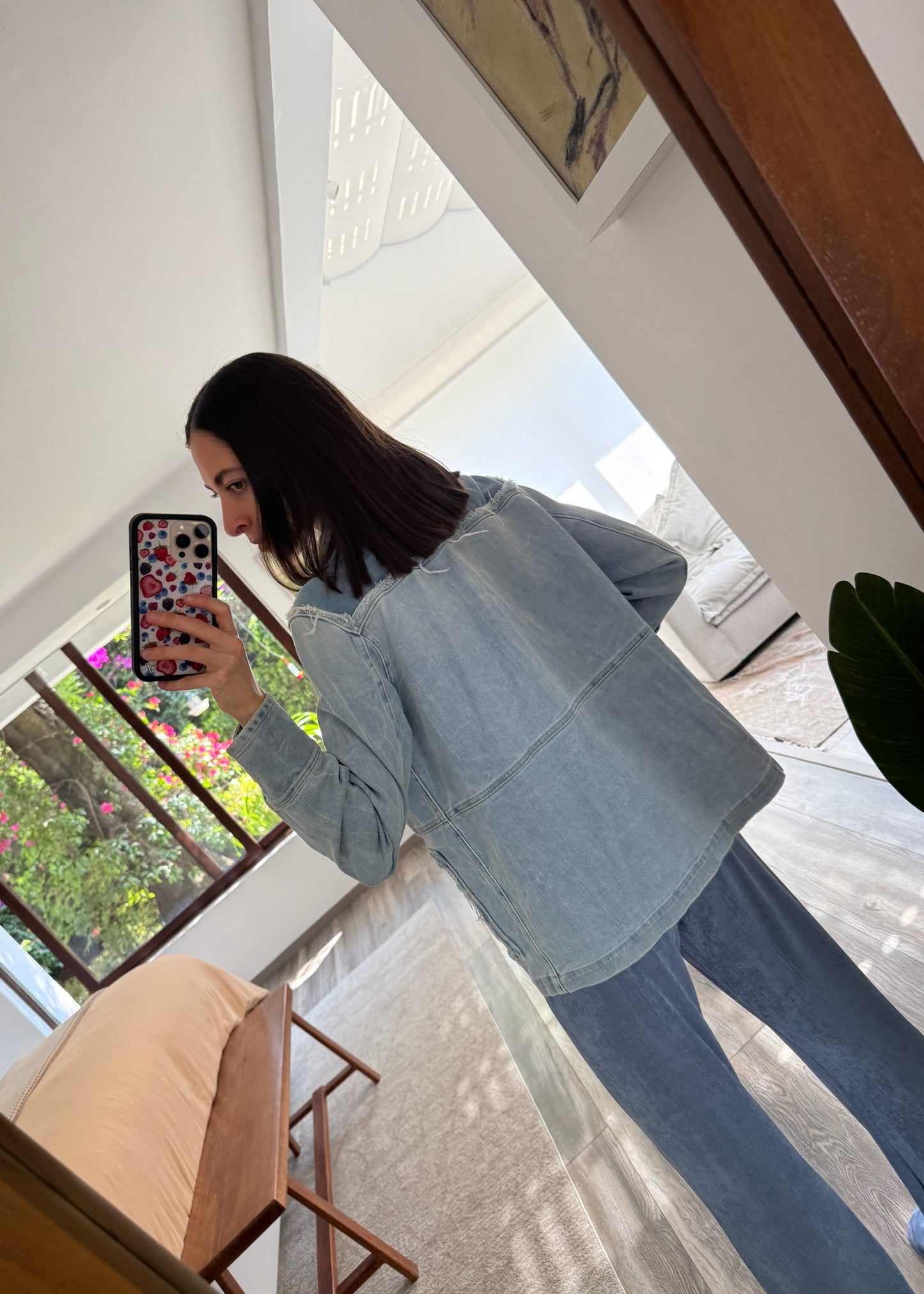 CHAMARRA DENIM DISTRESSED