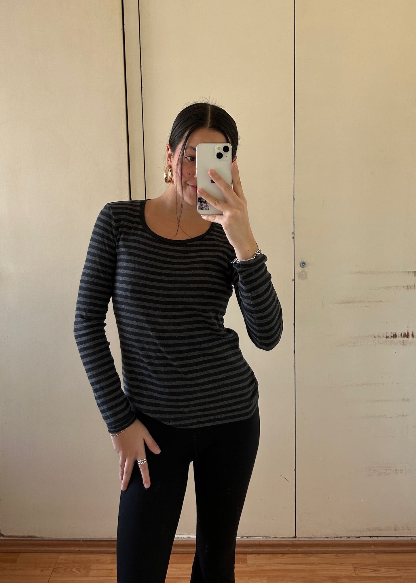 TOP MANGA LARGA STRIPED