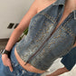 TOP HALTER DENIM